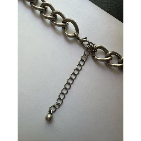 Y2K Vintage Womens Chunky Tiered Studded Beaded Chain Cross Necklace Western - Picture 6 of 8